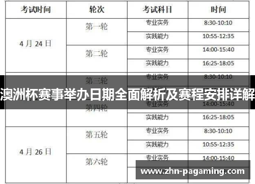 澳洲杯赛事举办日期全面解析及赛程安排详解 澳洲杯赛事举办日期全面解析及赛程安排详解