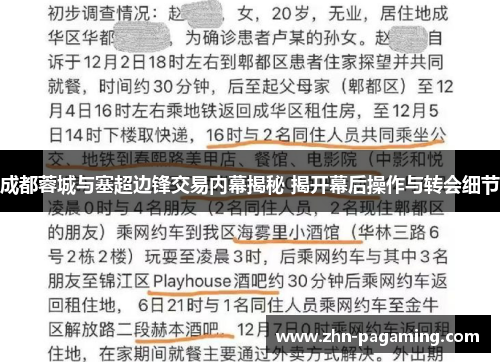 成都蓉城与塞超边锋交易内幕揭秘 揭开幕后操作与转会细节